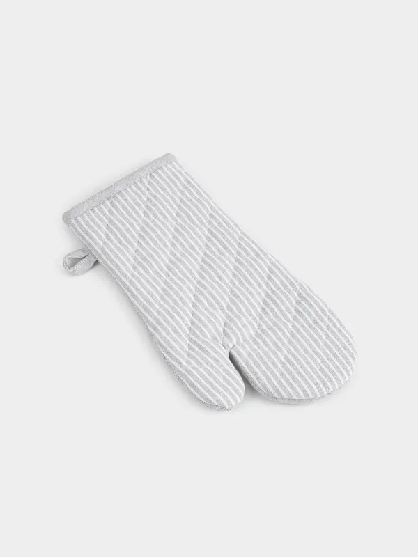 Қолғап-ұстағыш, 17х33 см, мақта, ашық сұр, жолақтар, Stripe kitchen, image-1