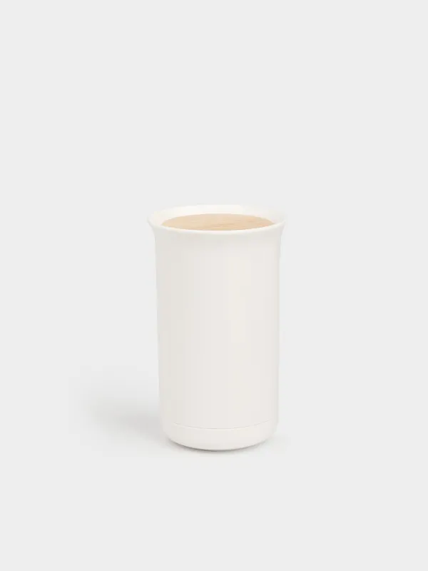 Контейнер для зубочисток, 10 см, пластик/дерево, белый, White style, image-0