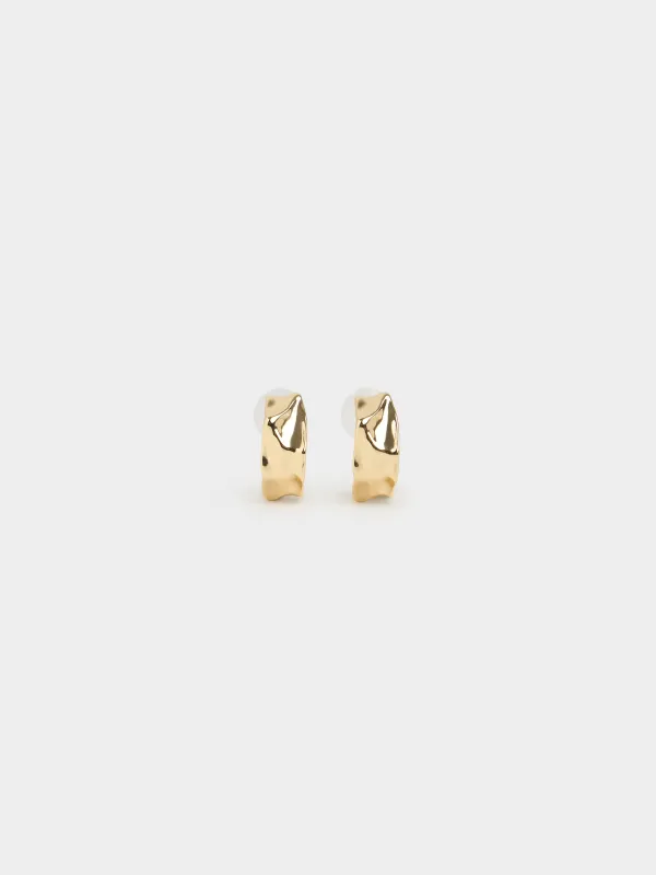 Пусет сырғалары, 2 см, 2 дана, металл, алтын түстес, Jewelry, image-0