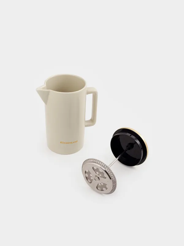 Френч-пресс, 700 мл, керамика/болат, сарғыш-алтын, Latte, image-5