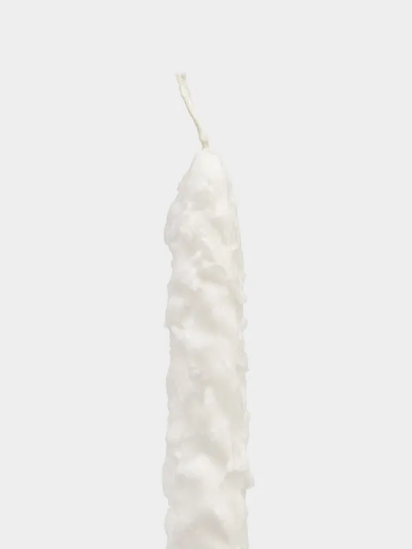 Свеча, 25 см, 2 шт, тонкая, Застывший снег, Snowy candle, image-3