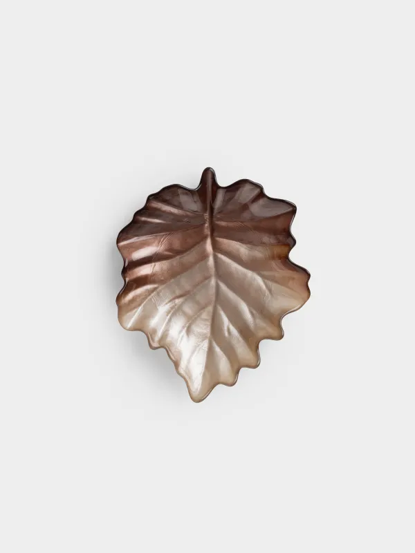 Ыдыс, 22х19х4 см, шыны, қоңыр, Жапырақ, Leaves, image-3