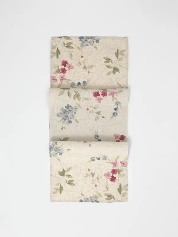 Дорожка настольная, 40х160 см, Цветы, Colorful flowers, image-0