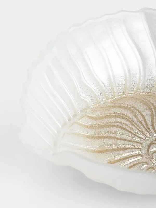 Жеміс вазасы, 26х23х8 см, шыны, сүт түстес/шампан, Қабыршақ, Ammonite, image-3