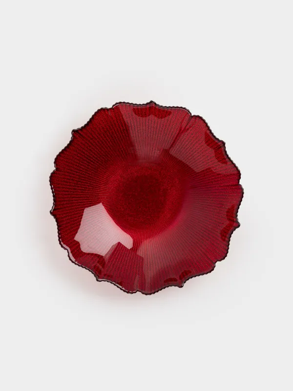 Терең ыдыс, 20х5 см, шыны, қызыл, Ribby color, image-5