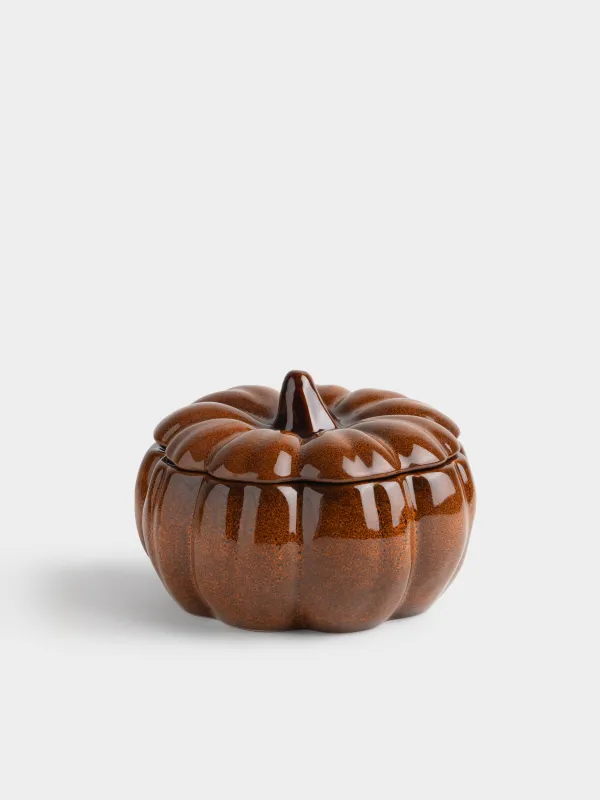 Емкость для хранения, 23х16 см, 2,5 л, фарфор P, оранжевая, Тыква, Autumn gourds, image-0