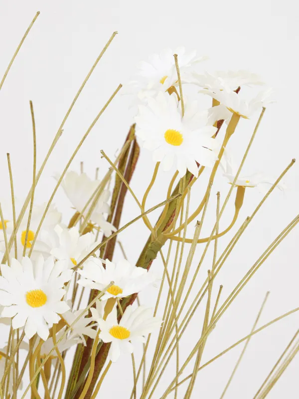 Сәндік бұтақ, 53 см, полиэстер, Ақ түймедақтар, Daisies, image-3