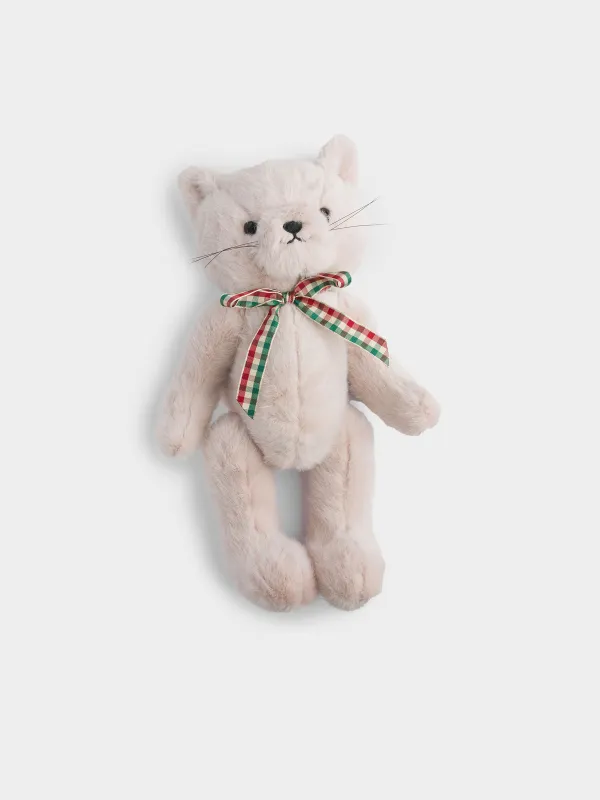 Игрушка, 35 см, мягкая, с подвижными лапами, полиэстер, бежевая, Кот, Cat, image-3