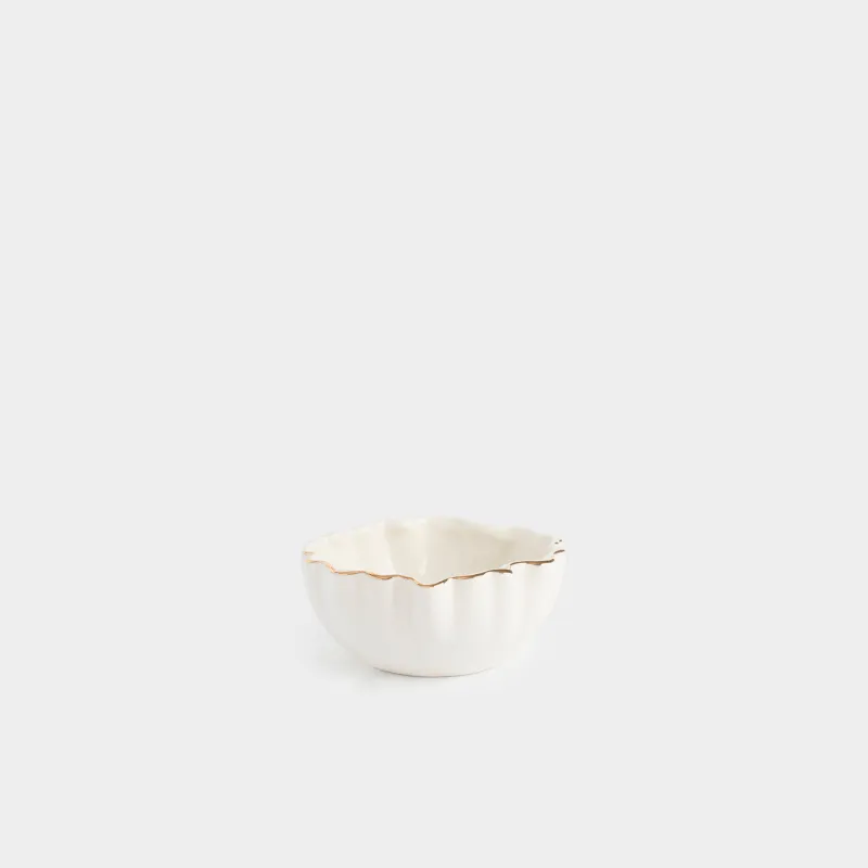 Кесе, 12х5 см, фарфор P, алтын жиектері бар, Мыжылған әсер, Crumple gold