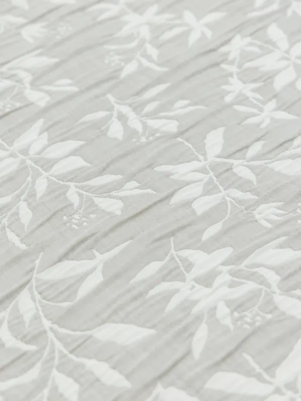 Төсек жапқыш, 220х240 см, сырылған, жаккард, сұр, Жапырақтар, Stitch jacquard, image-2