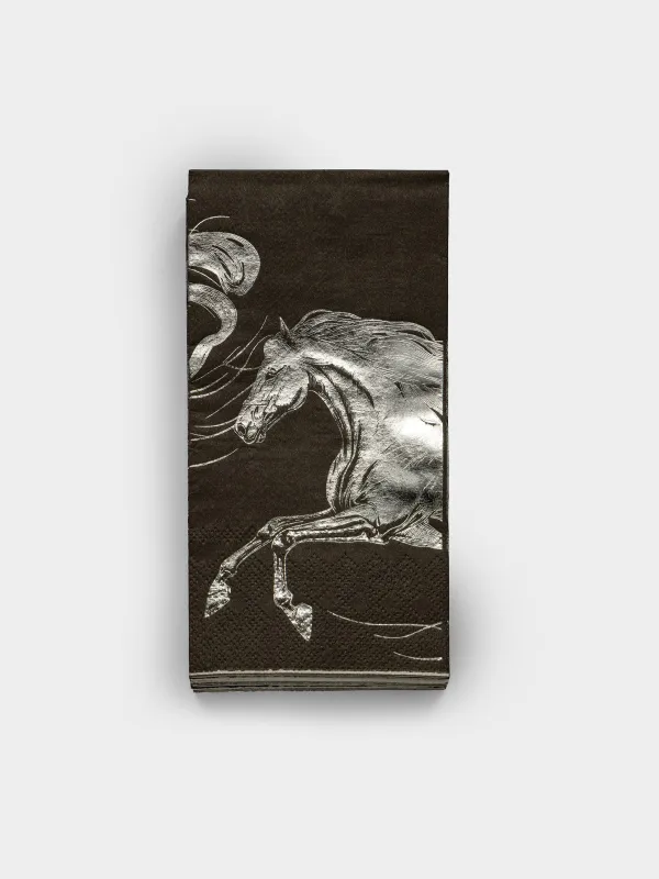 Қағаз майлықтар, 33х33 см, 20 дана, төртбұрышты, қара, Сұр жылқы, Horse silver, image-0