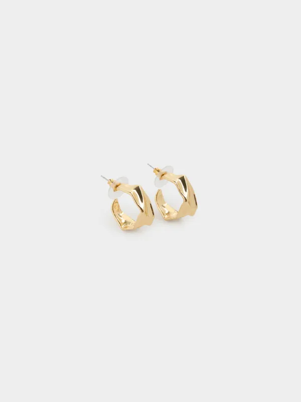 Пусет сырғалары, 2 см, 2 дана, металл, алтын түстес, Jewelry, image-1