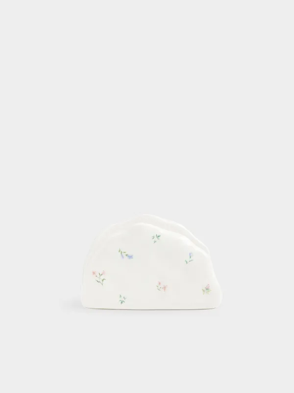 Майлық ұстағыш, 12 см, керамика, сүт түстес, Нәзік гүлдер, El flora, image-0