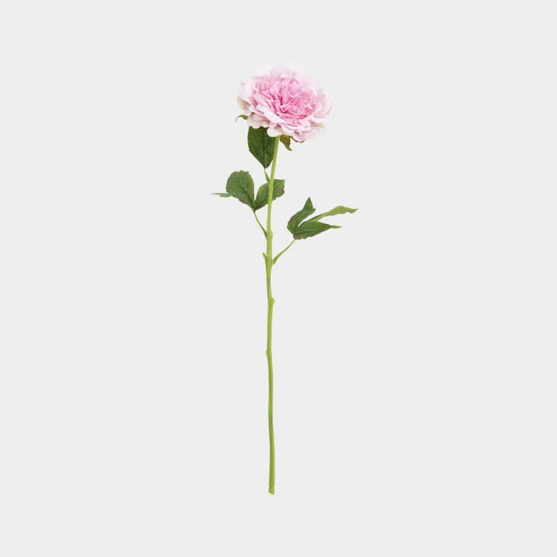 Жасанды гүл, 56 см, полиэстер, Ашық қызғылт сәлдегүл, Peony garden