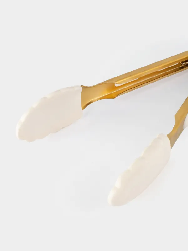 Ас үй қысқыштары, 27 см, Болат/силикон, алтын сүт, Bello gold, image-6