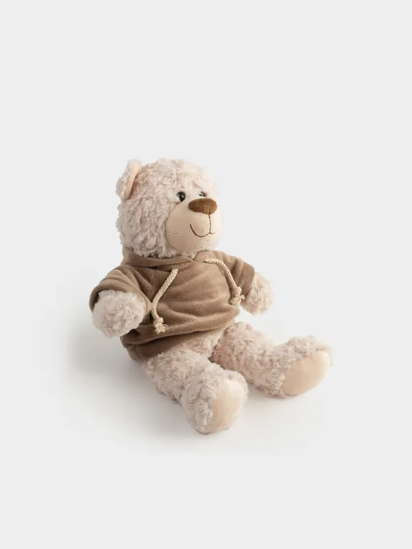 Игрушка, 35 см, мягкая, полиэстер, молочная, Медведь в худи, Bear, image-2
