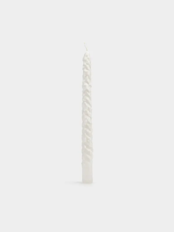 Свеча, 25 см, 2 шт, тонкая, Застывший снег, Snowy candle, image-1