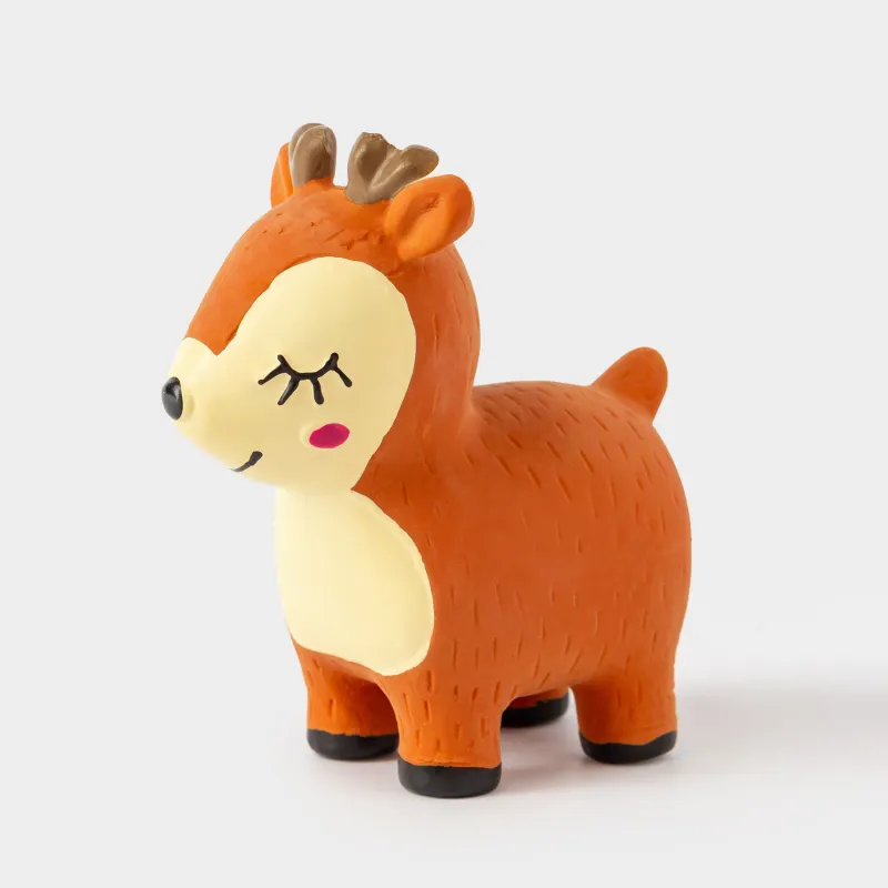 Игрушка для собак, 9 см, с пищалкой, резина, коричневая, Олененок, Christmas pet
