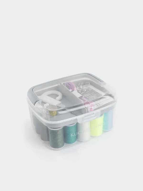 Набор для шитья и рукоделия, 13х10 см, 40 пр, в органайзере, пластик/металл, серый, Thread, image-2