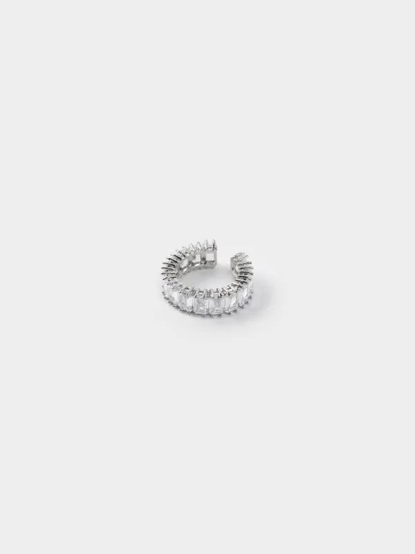 Сақина, size S-M, бірыңғай өлшем, металл/шыны, күміс, Кристалдар, Jewelry crystal, image-1