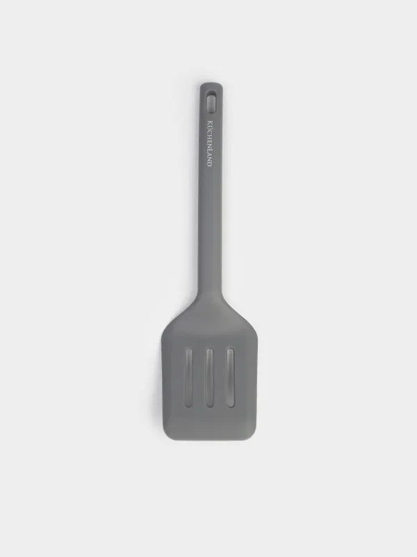 Лопатка, 30 см, с прорезями, силикон, серая, Grey steel, image-0