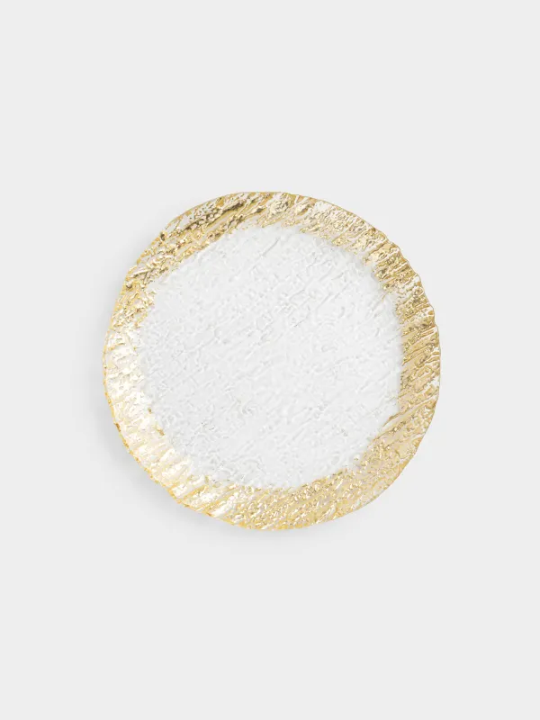Түскі ас тәрелкесі, 28 см, шыны, алтын түстес, Paradise gold, image-0