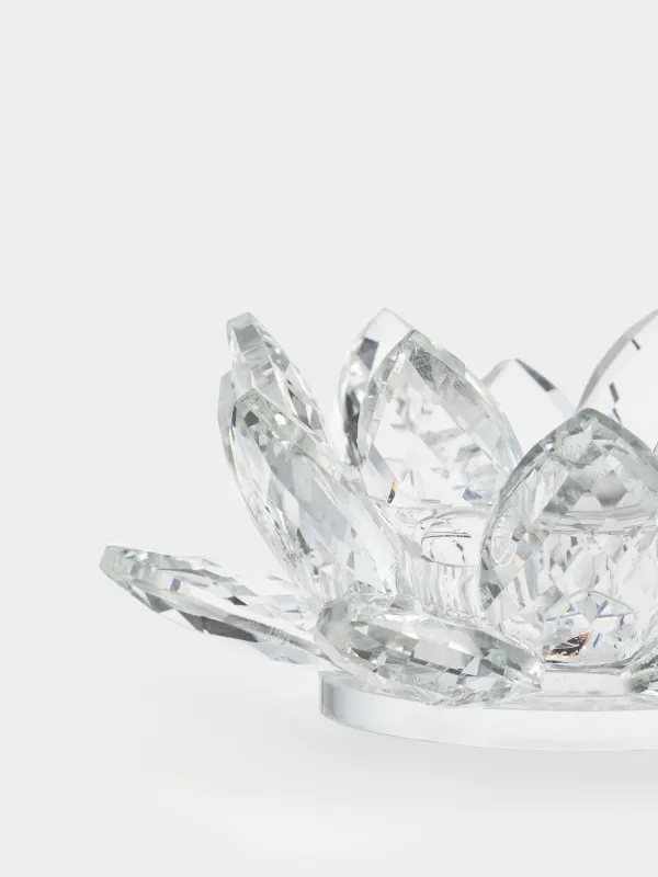 Шам ұстағыш, 11 см, шай шамына арналған, шыны, Гүл, Crystal flower, image-1