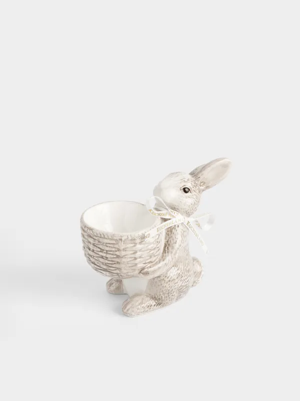Подставка для яйца, 10 см, керамика D, коричневая, Кролик, Easter lace, image-1
