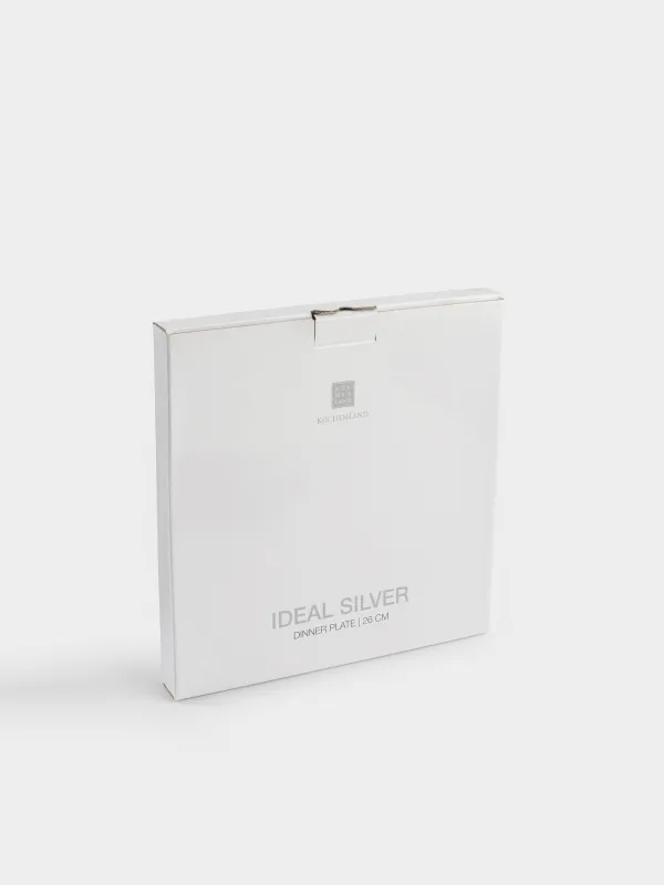 Түскі ас тәрелкесі, 26 см, фарфор F, ақ, Ideal silver, image-5