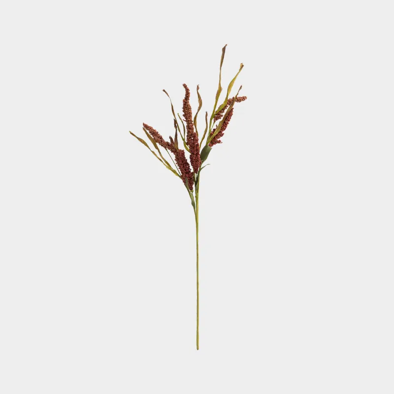 Ветка декоративная, 77 см, бумага/пластик, коричнево-оранжевая, Сорго, Meadow decor