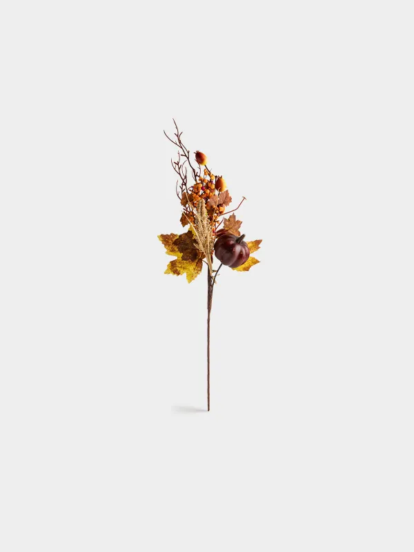 Ветка декоративная, 55 см, пенопласт/пластик, Тыквы с ягодами, Forest symphony decor, image-0