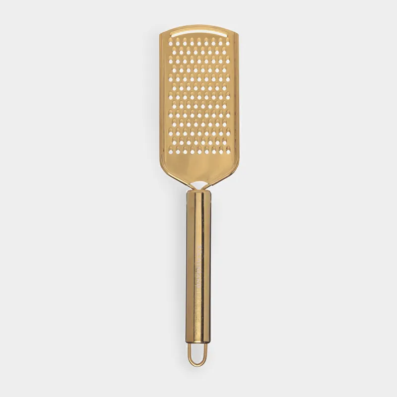 Терка, 24 см, мелкая, с ручкой, сталь, золотистая, Spiro gold