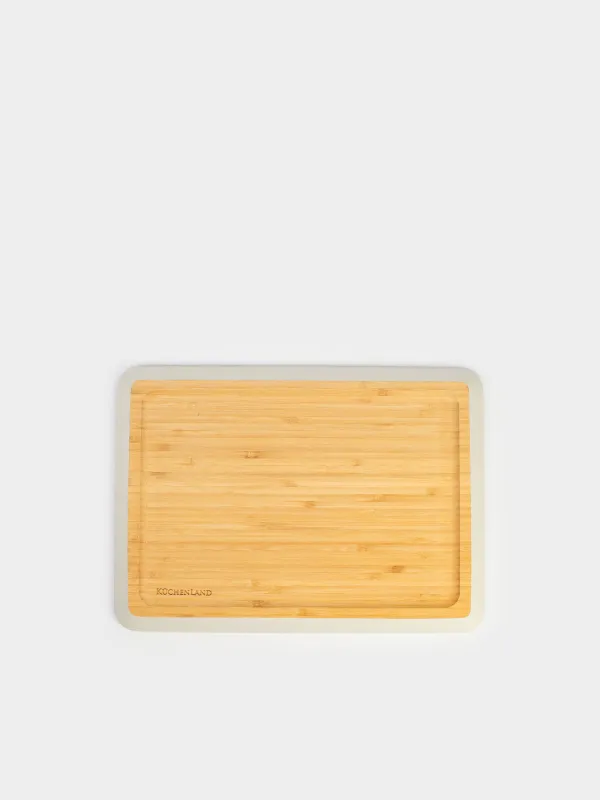 Табақша, 33x24 см, бамбук, тікбұрышты, сүт түсті жиегі, Bamboo, image-2