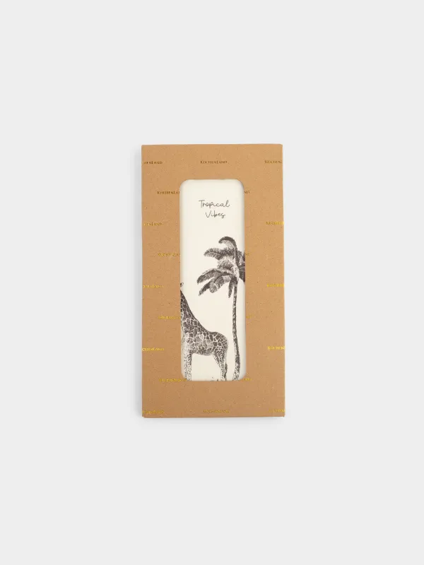 Ыстық тұғыры, 13х26 см, керамика/тығын, сүт түстес, Керік, Tropical vibes, image-3