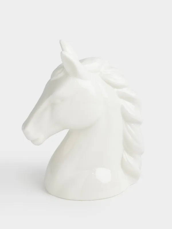 Светильник декоративный, 12 см, Голова лошади, Horse milky, image-2