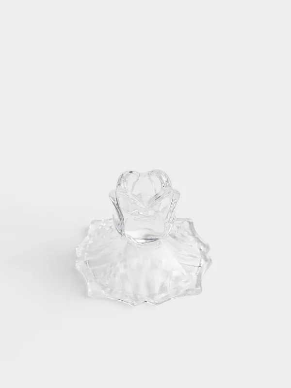 Шам ұстағыш, 8 см, жіңішке шамға арналған, шыны Р, Гүл, Fleur, image-1