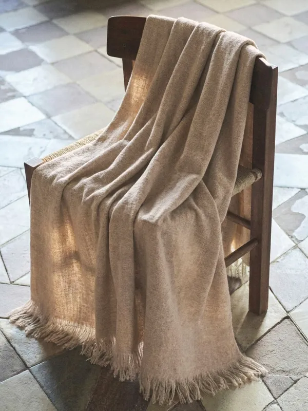Көрпе, 130х170 см, шашағы бар, полиэстер, ашық қоңыр, Neutral, image-1