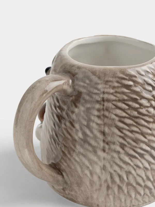Кружка, 490 мл, керамика D, коричневая, Еж с грибом, Hedgehog, image-3