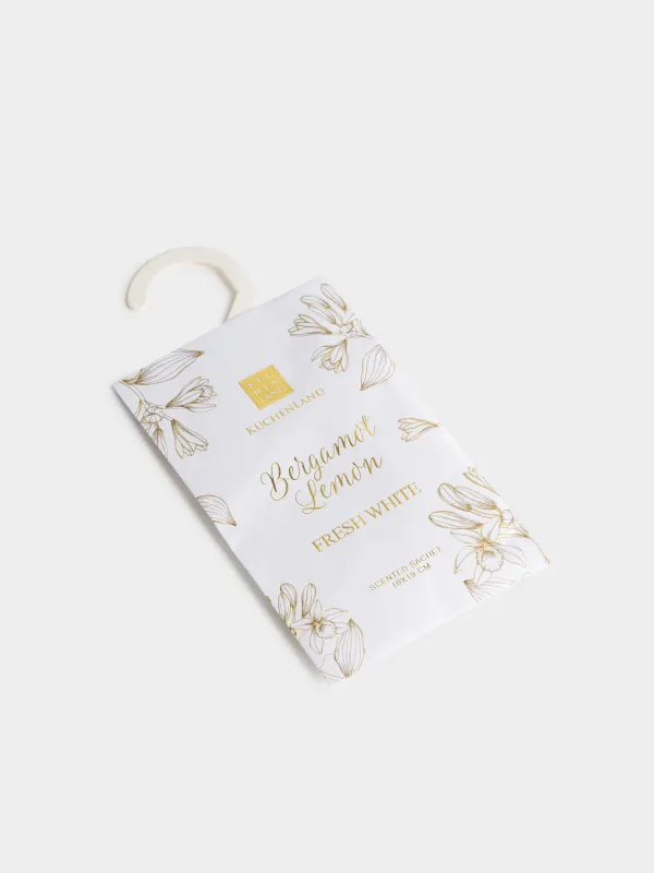 Саше ароматическое, 10х19 см, подвесное, Bergamot Lemon, Fresh white, image-1