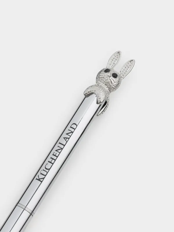 Шарикті қалам, 14 см, пішінмен, күміс, Қоян, Draw, image-2