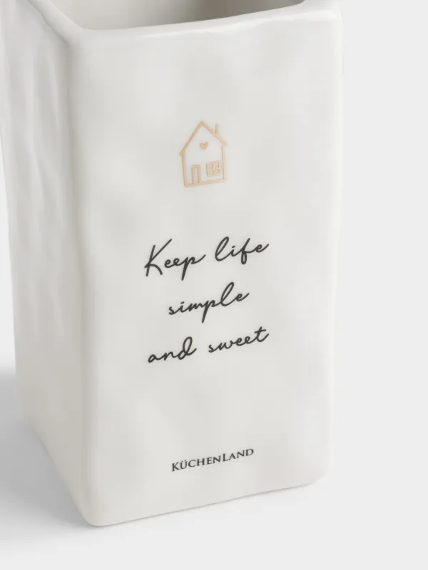 Ас үй ыдыстарына арналған тұғыр, 15 см, D керамика, сүт түстес, Crumple kitchen, image-2