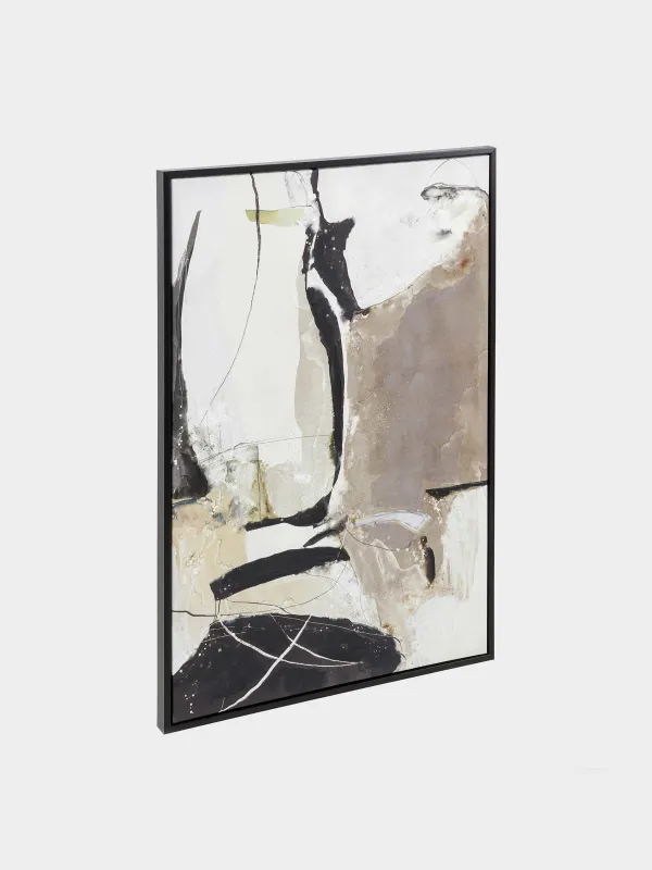 Жиектемедегі сурет, 80х120 см, кенеп, қоңыр-қара, Абстракция, Abstract, image-1