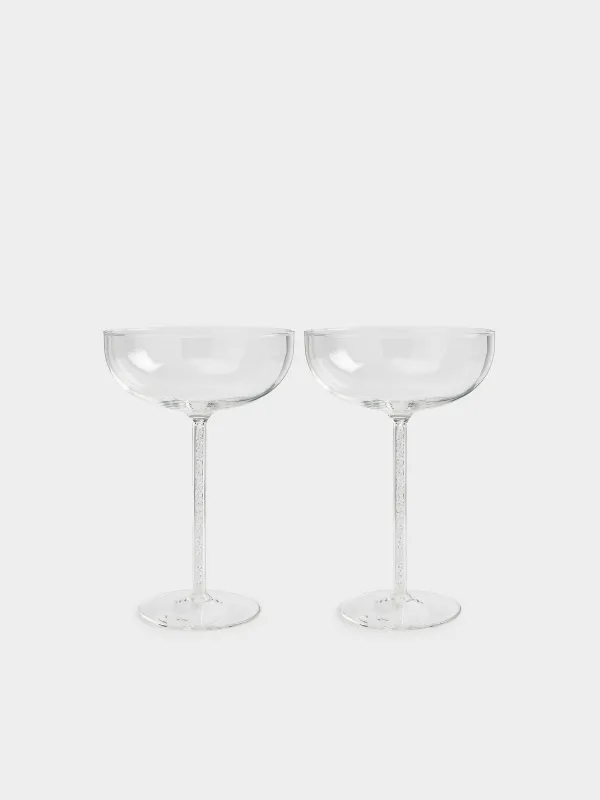 Шампанға арналған стақан, 300 мл, 2 дана, шыны / ринстондар, Crystal decor, image-0