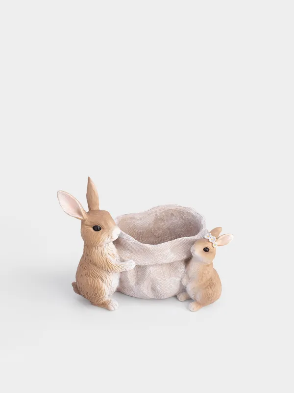 Кәмпит ыдысы, 24х19 см, полирезин, сарғылт-қоңыр, Қояндар, Easter, image-1