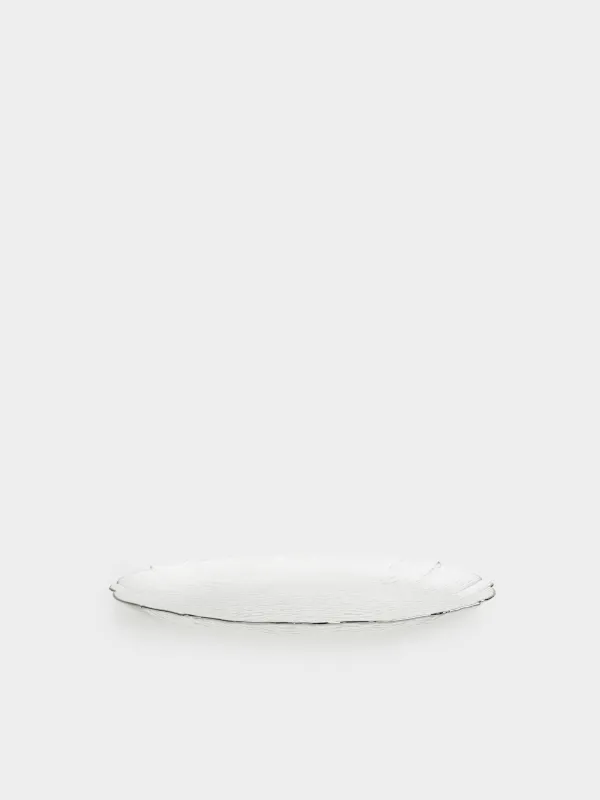 Қойылмалы тәрелке, 33 см, шыны, күміс жиегі бар, Nautilus silver, image-1