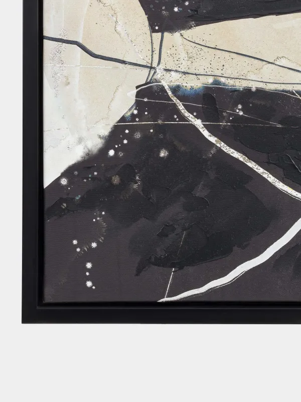 Картина в раме, 80х120 см, холст, коричнево-черная, Абстракция, Abstract, image-3
