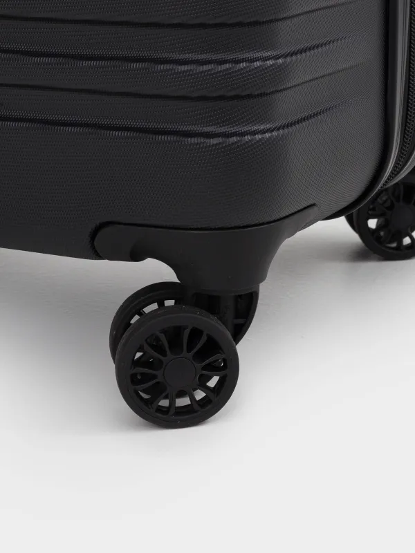 Чемодан L, 52х29х77 см, 4,2 кг, құлпы бар, пластик, қара, Travel comfort, image-9