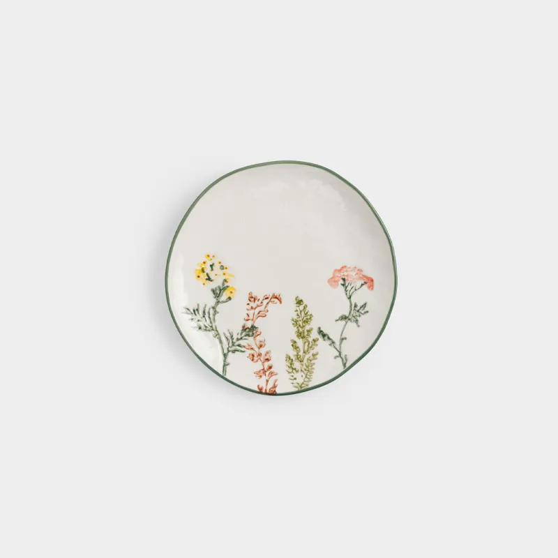 Тарелка закусочная, 20 см, Луговые цветы на кракелюре, Floral meadow
