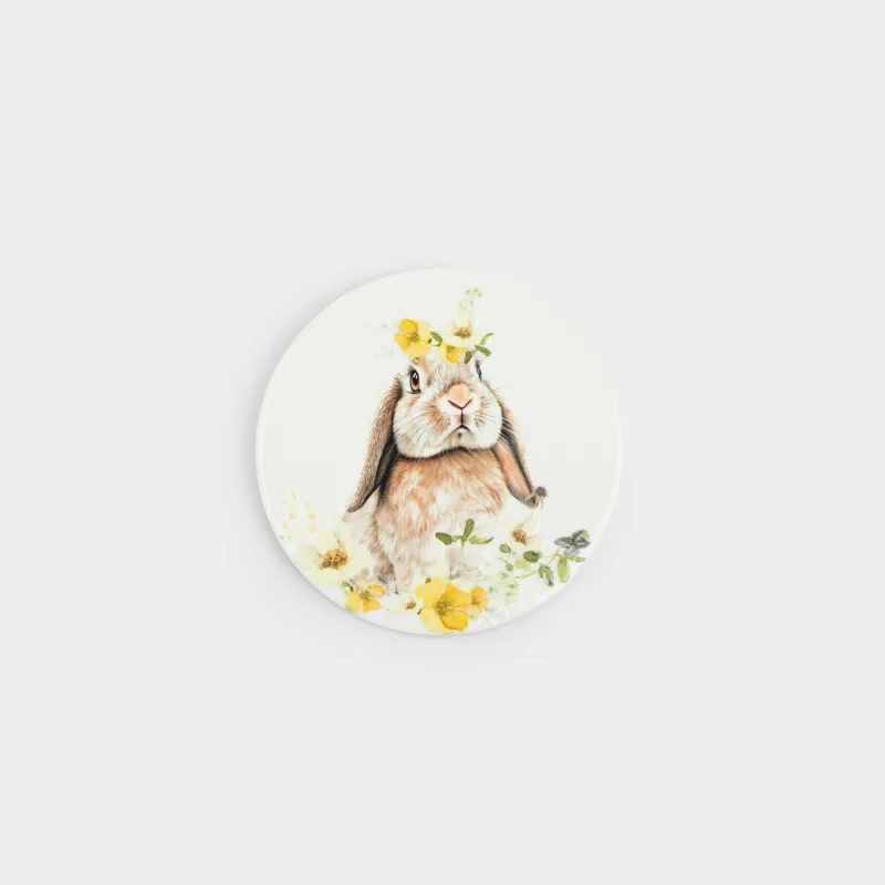 Подставка под кружку, Кролик в цветах, Natural Easter