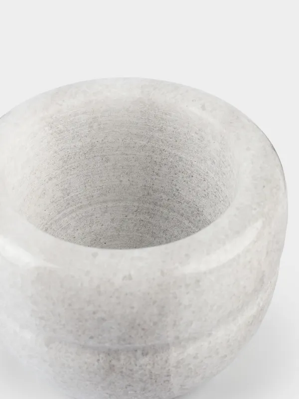 Ступка для специй, 10 см, с пестиком, мрамор, белая, Полоса, Marble, image-5